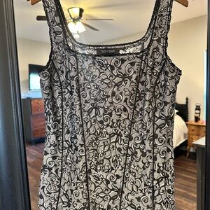 White House Black Market Black and Gray Camisole